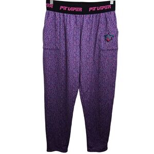 Pit Viper Raditude Pants Men's Size Large Purple Pink Static Retro Fleece